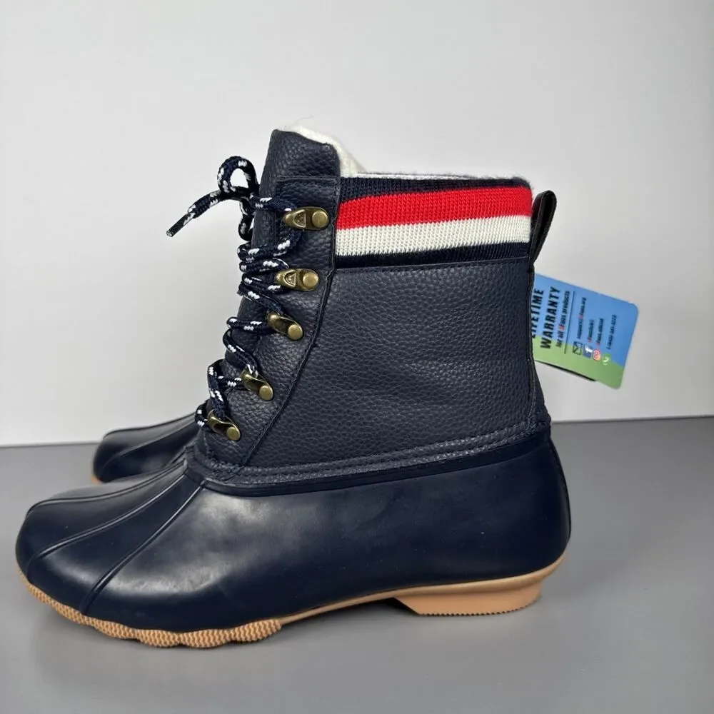 8 Fans Women's Size 10 Duck‎ Boots Waterproof Ankle Rain Insulated Shoes -flaw